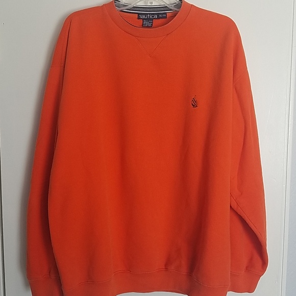 Nautica Orange Heavy Sweatshirt Vintage - Picture 2 of 4